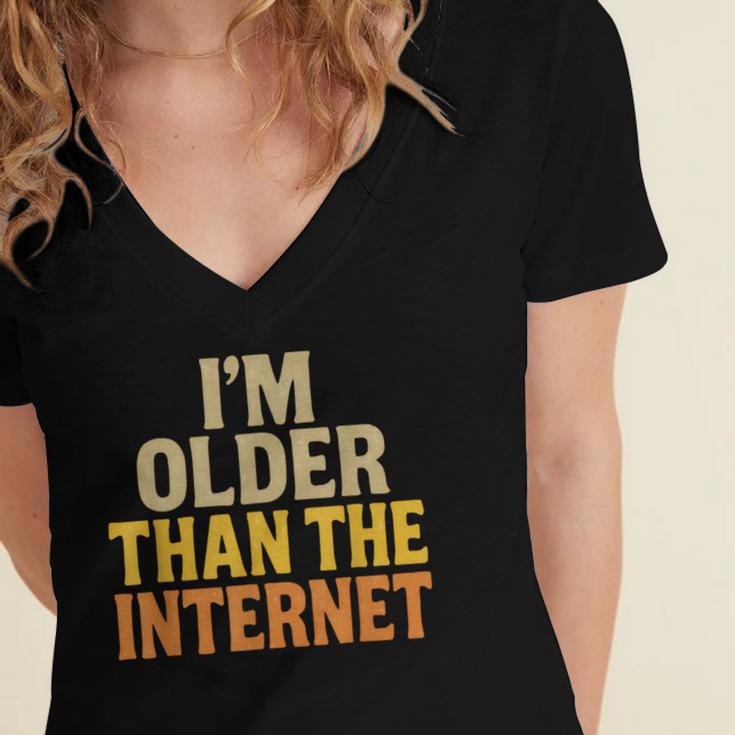 Classic Internet Nostalgia Humor Retro Quote Women's Jersey Short Sleeve Deep V-Neck Tshirt