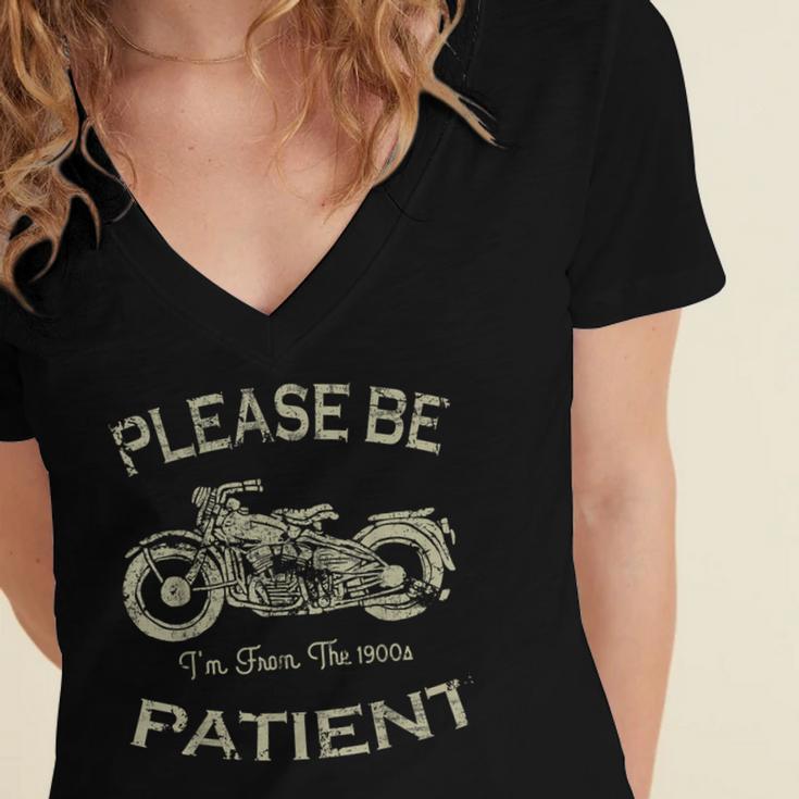 Classic Old Biker I'm From The 1900s Humorous Birthday Women's Jersey Short Sleeve Deep V-Neck Tshirt Classic Old Biker I'm From The 1900s Humorous Birthday Women's Jersey Short Sleeve Deep V-Neck Tshirt