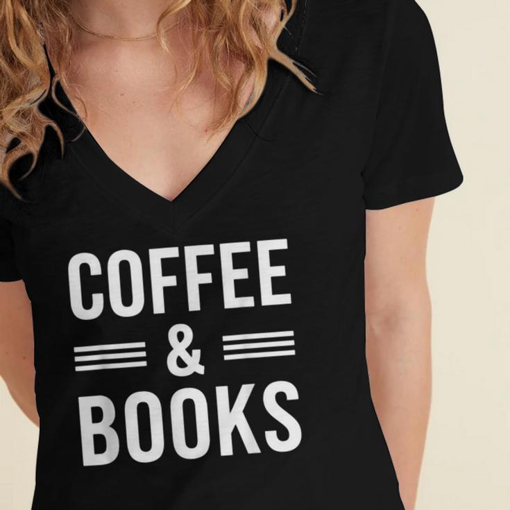 Coffee & Books Lover Coffee And Books Women's Jersey Short Sleeve Deep V-Neck Tshirt Coffee & Books Lover Coffee And Books Women's Jersey Short Sleeve Deep V-Neck Tshirt