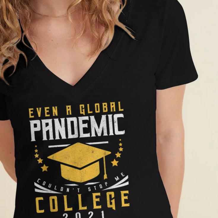 College 2021 Degree Graduation Graduate Women's Jersey Short Sleeve Deep V-Neck Tshirt