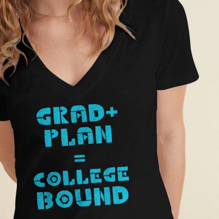 College Bound Graduation 2023 Grad Plan College Bound Women's Jersey Short Sleeve Deep V-Neck Tshirt