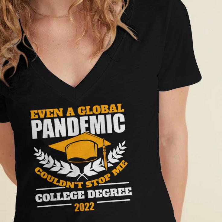 College Degree 2022 Graduation Graduate Women's Jersey Short Sleeve Deep V-Neck Tshirt