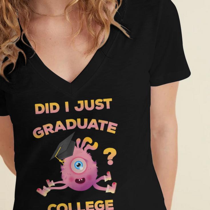 College Graduation 2018 Shirt Graduate For Her Women's Jersey Short Sleeve Deep V-Neck Tshirt