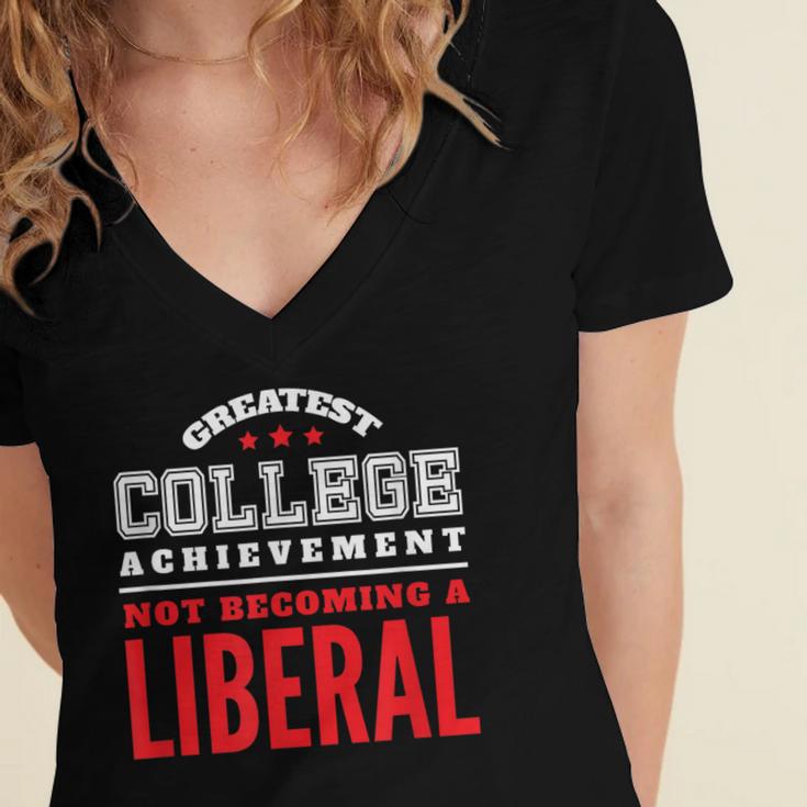 College Graduation For Conservatives Women's Jersey Short Sleeve Deep V-Neck Tshirt