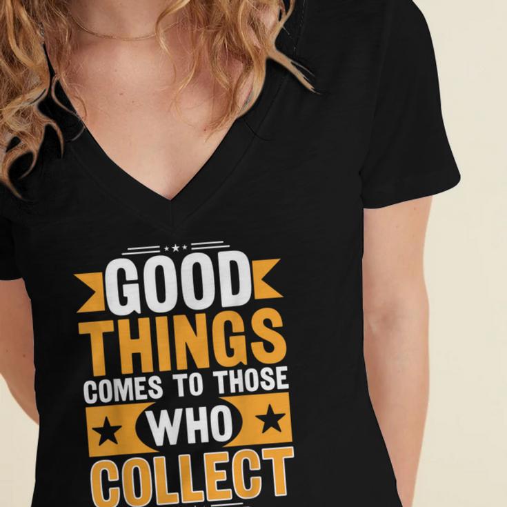 Comic Book Collector Meme Quote Women's Jersey Short Sleeve Deep V-Neck Tshirt