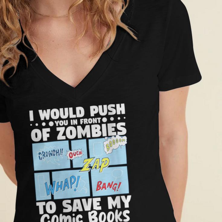 Comics Collecting Book Collector Guide Comics Lover Women's Jersey Short Sleeve Deep V-Neck Tshirt