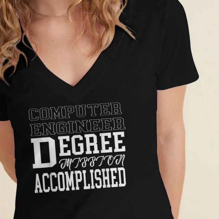 Computer Engineering Degree College Graduation T-Shirt Women's Jersey Short Sleeve Deep V-Neck Tshirt