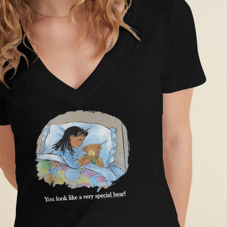 Corduroy A Very Special Bear Illustrated Children's Book Women's Jersey Short Sleeve Deep V-Neck Tshirt Corduroy A Very Special Bear Illustrated Children's Book Women's Jersey Short Sleeve Deep V-Neck Tshirt