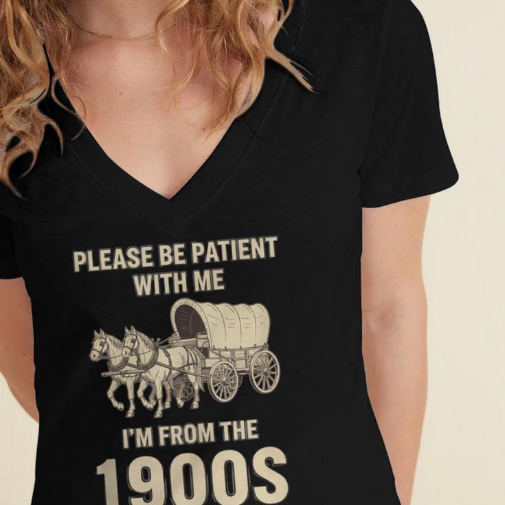 Country Please Be Patient With Me I'm From The 1900s Vintage Women's Jersey Short Sleeve Deep V-Neck Tshirt Country Please Be Patient With Me I'm From The 1900s Vintage Women's Jersey Short Sleeve Deep V-Neck Tshirt