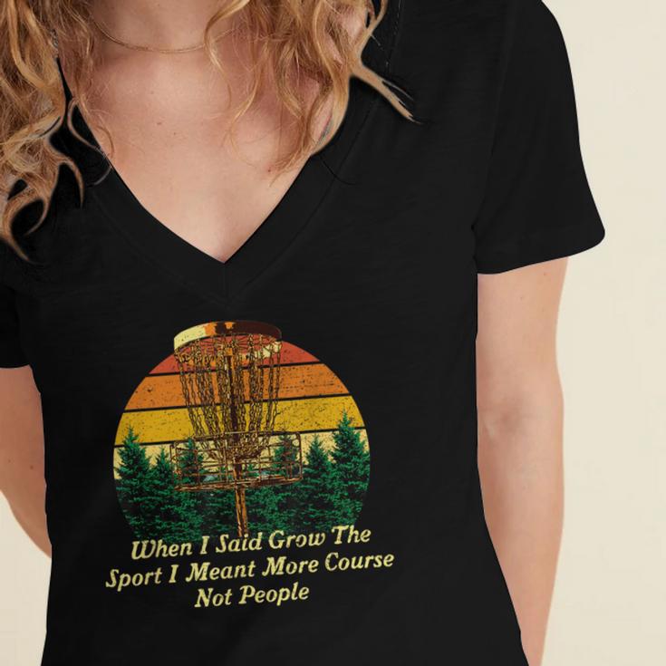 More Course Not People Disc Golf Introvert Golfer Antisocial Women's Jersey Short Sleeve Deep V-Neck Tshirt More Course Not People Disc Golf Introvert Golfer Antisocial Women's Jersey Short Sleeve Deep V-Neck Tshirt