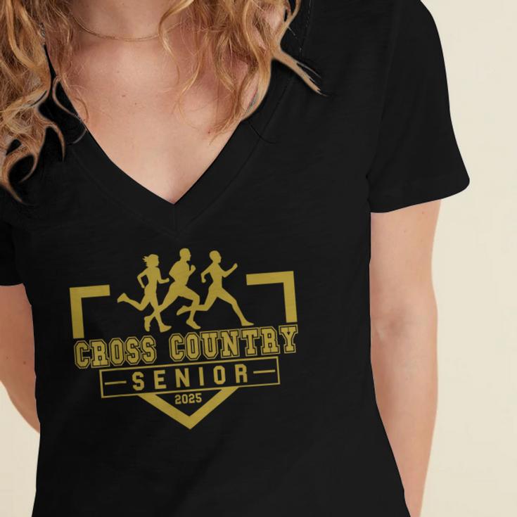 Cross Country Senior Night Senior 2025 Graduation Party 20 Women's Jersey Short Sleeve Deep V-Neck Tshirt