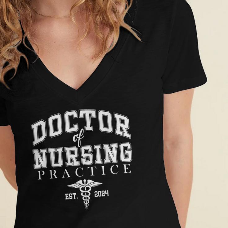 Cute DNP Nurse Live Loves Heal Graduation Appreciation Women's Jersey Short Sleeve Deep V-Neck Tshirt
