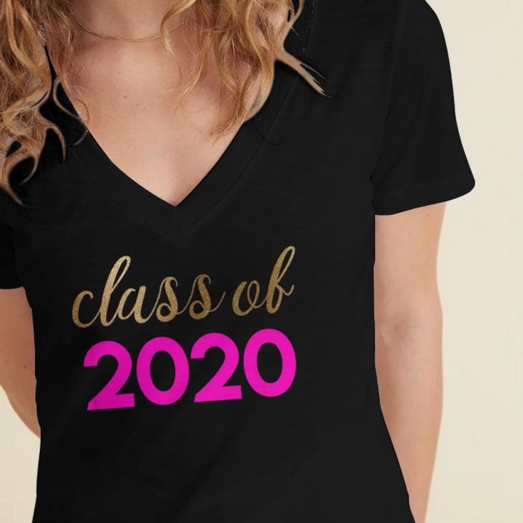 Cute Graduation Shirt Class Of 2020 Shirt Women's Jersey Short Sleeve Deep V-Neck Tshirt