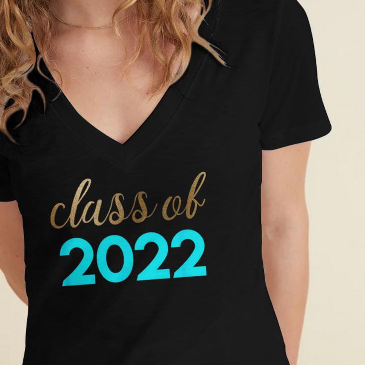 Cute Graduation Shirt Class Of 2022 Shirt Women's Jersey Short Sleeve Deep V-Neck Tshirt