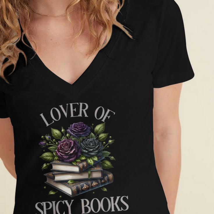 Dark Romance Book Lover Spicy Books Bookish Merch Morally Women's Jersey Short Sleeve Deep V-Neck Tshirt Dark Romance Book Lover Spicy Books Bookish Merch Morally Women's Jersey Short Sleeve Deep V-Neck Tshirt