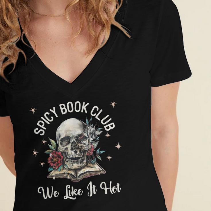 Dark Romance Lover Spicy Book Club Bookish Merch Morally Women's Jersey Short Sleeve Deep V-Neck Tshirt
