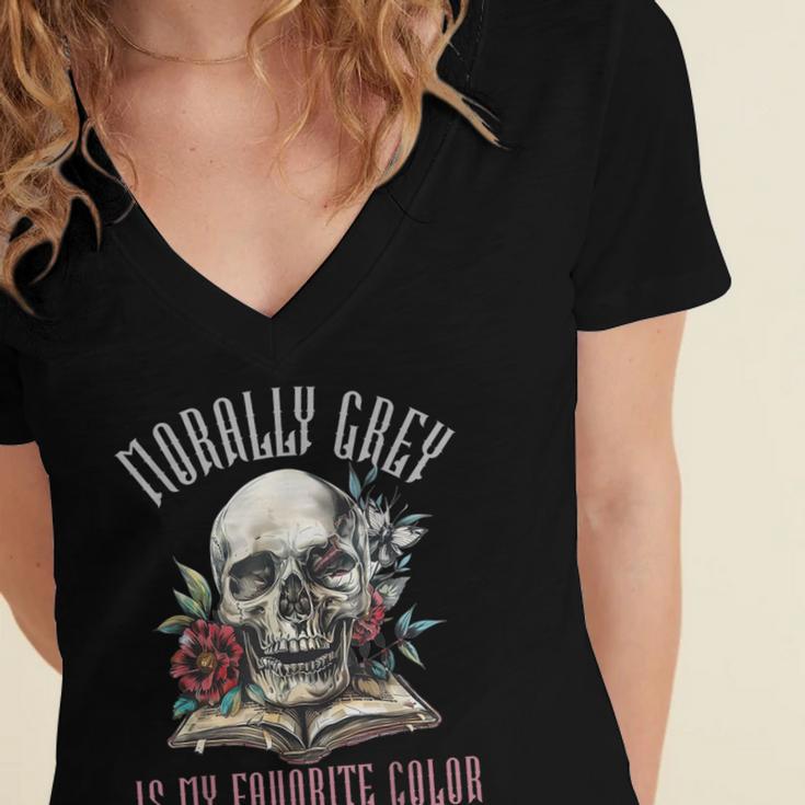Dark Romance Spicy Fairy Tales Morally Grey Books Villain Women's Jersey Short Sleeve Deep V-Neck Tshirt