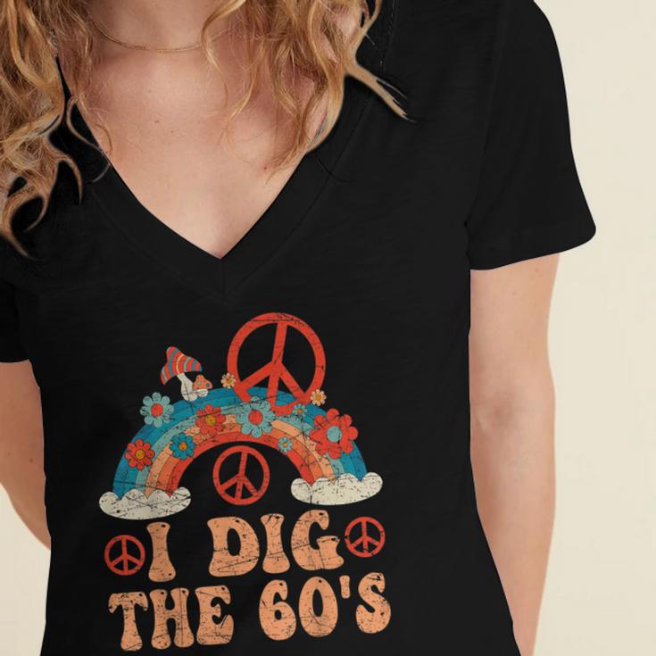 I Dig The 60s Aesthetic Nostalgia 1960's Retro 60s Party Women's Jersey Short Sleeve Deep V-Neck Tshirt I Dig The 60s Aesthetic Nostalgia 1960's Retro 60s Party Women's Jersey Short Sleeve Deep V-Neck Tshirt