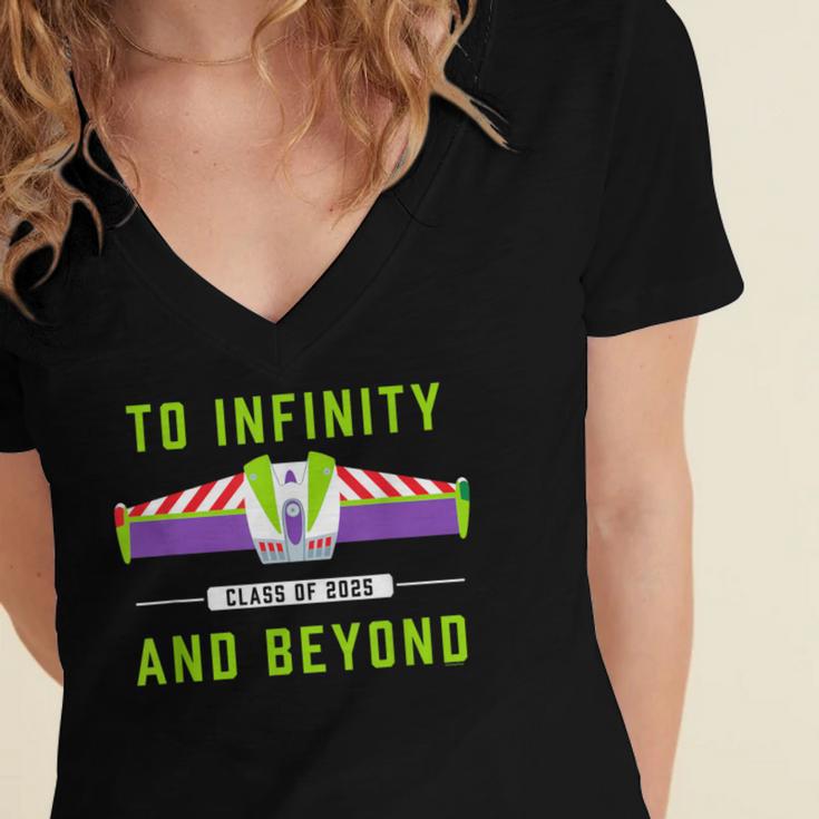 Disney And Pixar’s Toy Story Buzz Graduation Class Of 2025 Women's Jersey Short Sleeve Deep V-Neck Tshirt