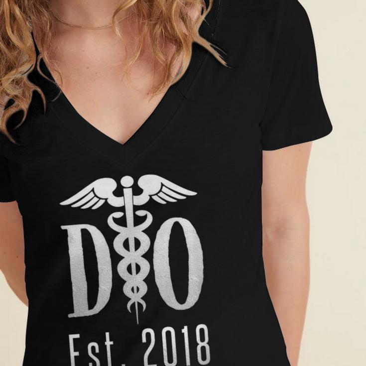 Doctor Graduation Shirt Tshirt Tee For Medical Students DO Women's Jersey Short Sleeve Deep V-Neck Tshirt