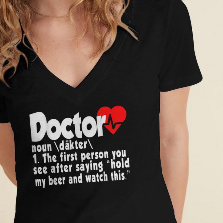 Doctor For Medical Med Student Graduation Women's Jersey Short Sleeve Deep V-Neck Tshirt