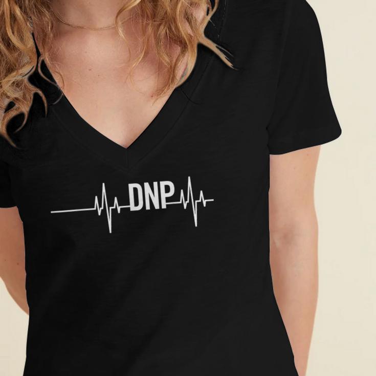 Doctor Of Nursing Practice Graduation DNP Heartbeat Women's Jersey Short Sleeve Deep V-Neck Tshirt
