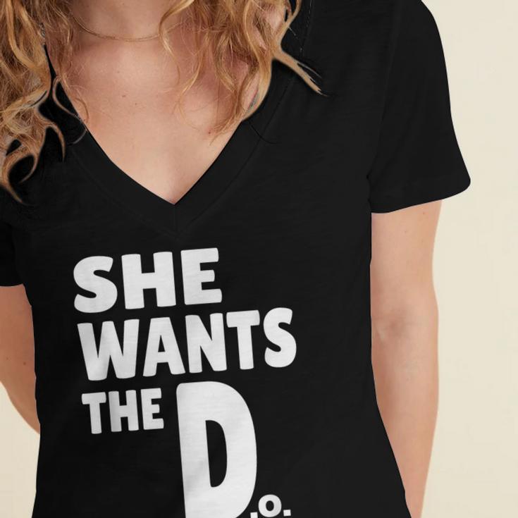 Doctor Of Osteopathic Medicine Graduation Women's Jersey Short Sleeve Deep V-Neck Tshirt
