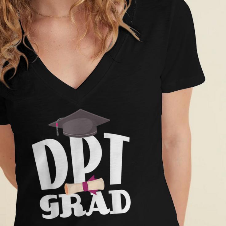 Doctor Of Physical Therapy Graduation T-Shirt Therapist DPT Women's Jersey Short Sleeve Deep V-Neck Tshirt