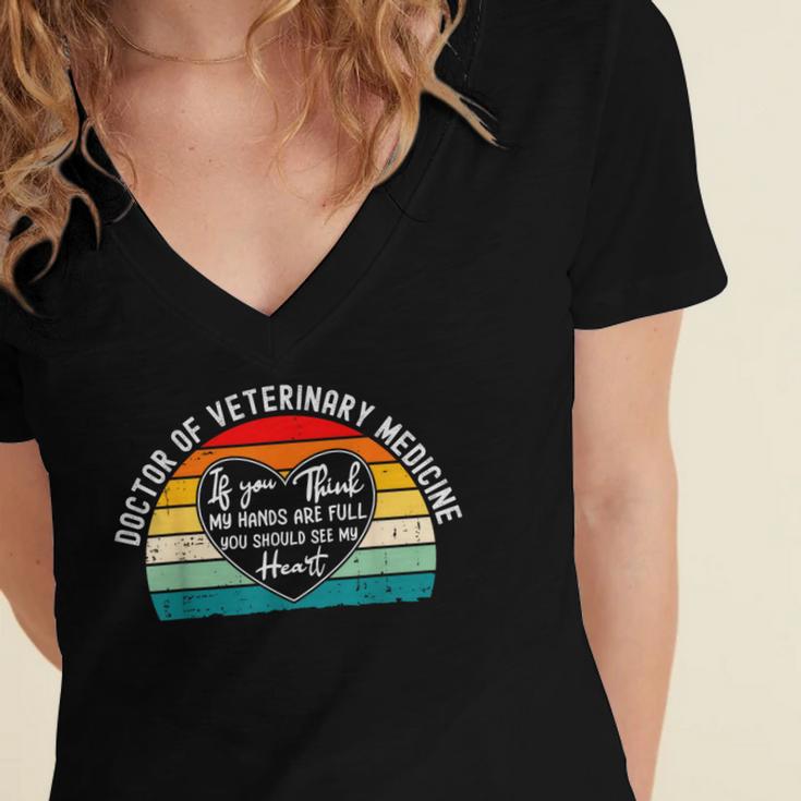 Doctor Of Veterinary Medicine DVM Graduation Appreciation Women's Jersey Short Sleeve Deep V-Neck Tshirt