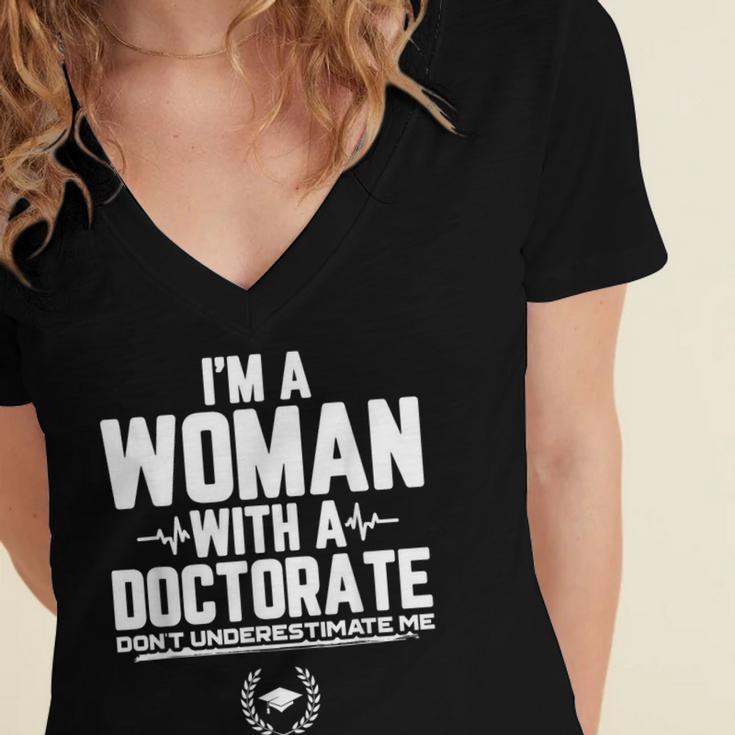 Doctorate Graduation For Doctorate Of Education Women's Jersey Short Sleeve Deep V-Neck Tshirt