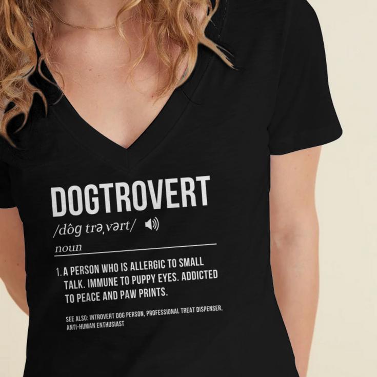 Dog Definition Introvert Dog Lover Dogtrovert Women's Jersey Short Sleeve Deep V-Neck Tshirt Dog Definition Introvert Dog Lover Dogtrovert Women's Jersey Short Sleeve Deep V-Neck Tshirt