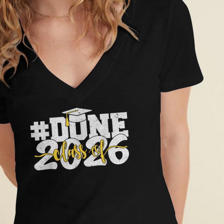 Done Class Of 2026 Graduation 2026 Senior Graduate School Women's Jersey Short Sleeve Deep V-Neck Tshirt
