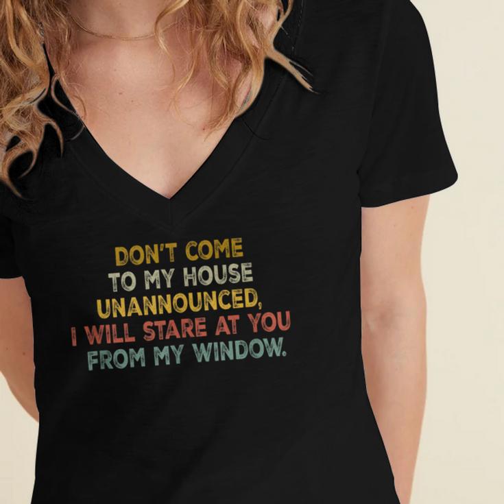 Don't Come To My House Unannounced Introvert Introverted Women's Jersey Short Sleeve Deep V-Neck Tshirt Don't Come To My House Unannounced Introvert Introverted Women's Jersey Short Sleeve Deep V-Neck Tshirt