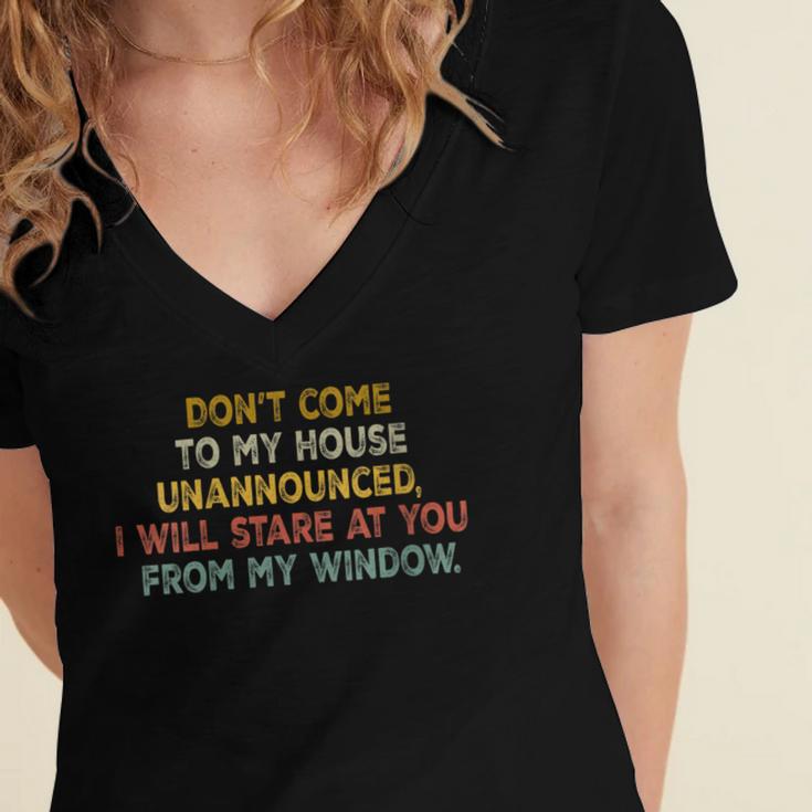 Don't Come To My House Unannounced Introvert Introverted Women's Jersey Short Sleeve Deep V-Neck Tshirt