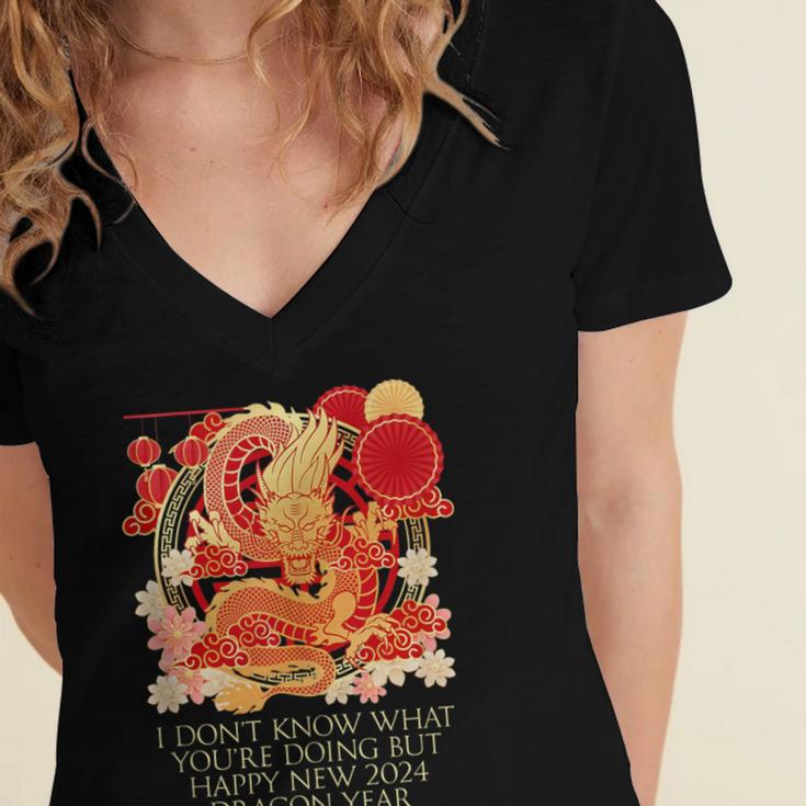 I Dont Know What Youre Doing Chinese New Year Introvert Women's Jersey Short Sleeve Deep V-Neck Tshirt I Dont Know What Youre Doing Chinese New Year Introvert Women's Jersey Short Sleeve Deep V-Neck Tshirt