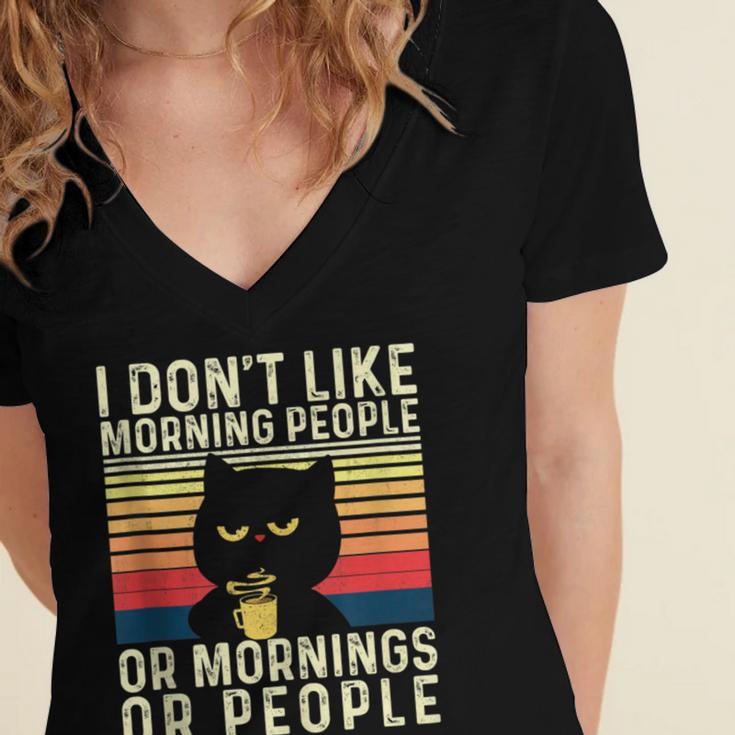 I Don't Like Morning People Introvert Introverted Antisocial Women's Jersey Short Sleeve Deep V-Neck Tshirt I Don't Like Morning People Introvert Introverted Antisocial Women's Jersey Short Sleeve Deep V-Neck Tshirt