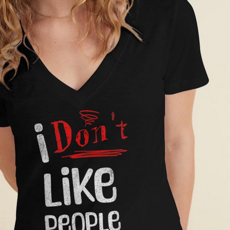 I Don't Like People Introvert Small Women's Jersey Short Sleeve Deep V-Neck Tshirt I Don't Like People Introvert Small Women's Jersey Short Sleeve Deep V-Neck Tshirt