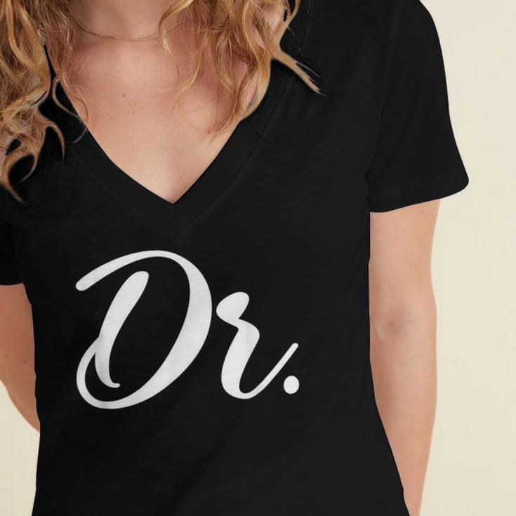 Dr Doctor Medical School Graduation Men & Women New Doctor Women's Jersey Short Sleeve Deep V-Neck Tshirt