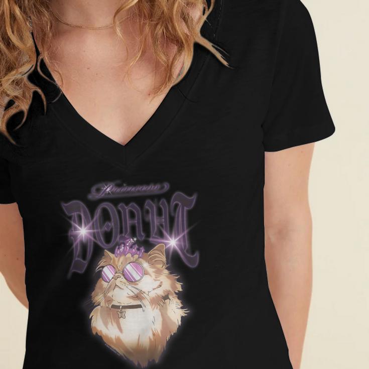 Dungeon Crawler Carl Airbrushed Princess Donut Series Book Women's Jersey Short Sleeve Deep V-Neck Tshirt