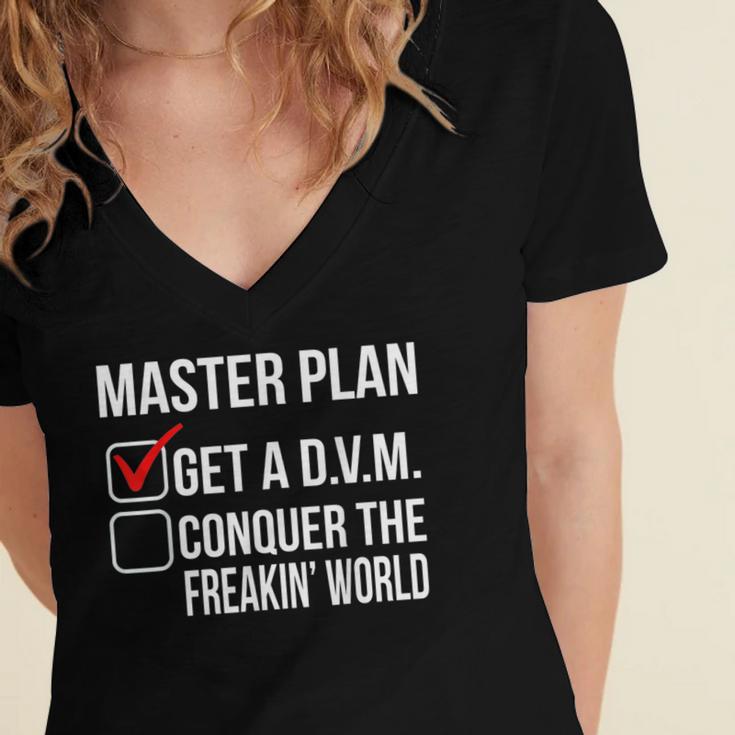 DVM Veterinarian Graduation Doctor Veterinary Medicine Women's Jersey Short Sleeve Deep V-Neck Tshirt