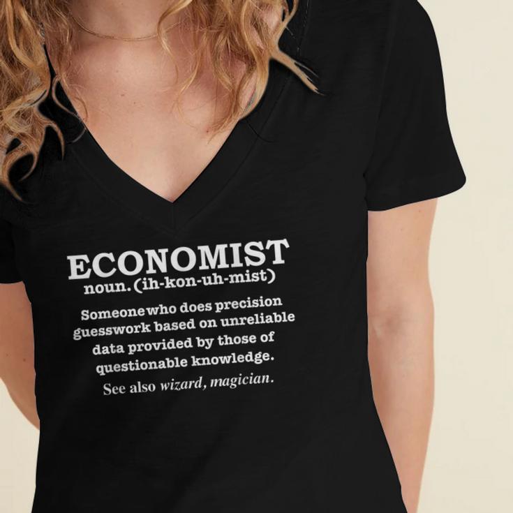 Economist Definition Economics Graduate Graduation Women's Jersey Short Sleeve Deep V-Neck Tshirt