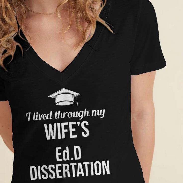 EDD Doctor Of Education EdD Wife Doctorate Graduation Women's Jersey Short Sleeve Deep V-Neck Tshirt