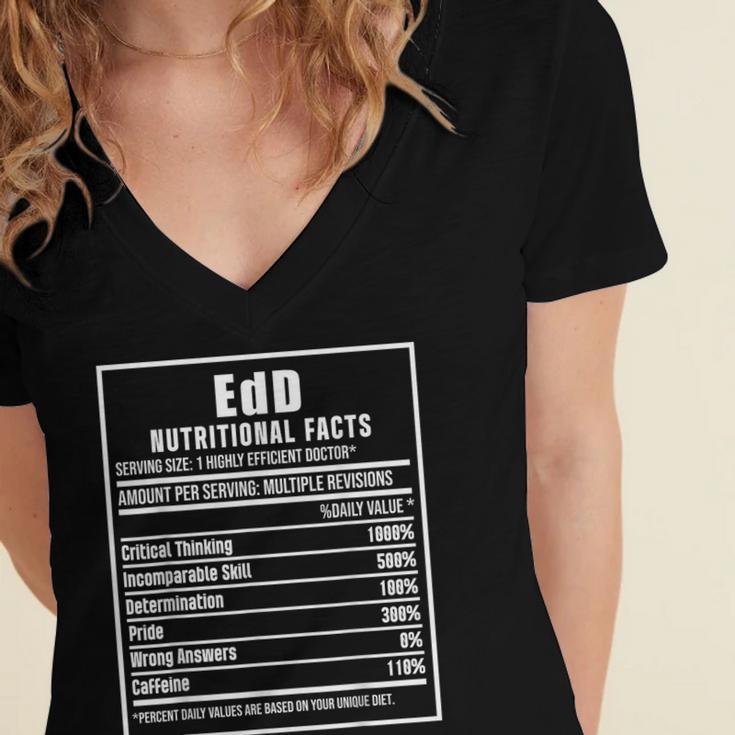EdD Doctor Of Education Nutrition Doctorate Graduation Women's Jersey Short Sleeve Deep V-Neck Tshirt