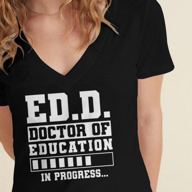 EdD Doctor Of Education In Progress EdD Graduation Women's Jersey Short Sleeve Deep V-Neck Tshirt