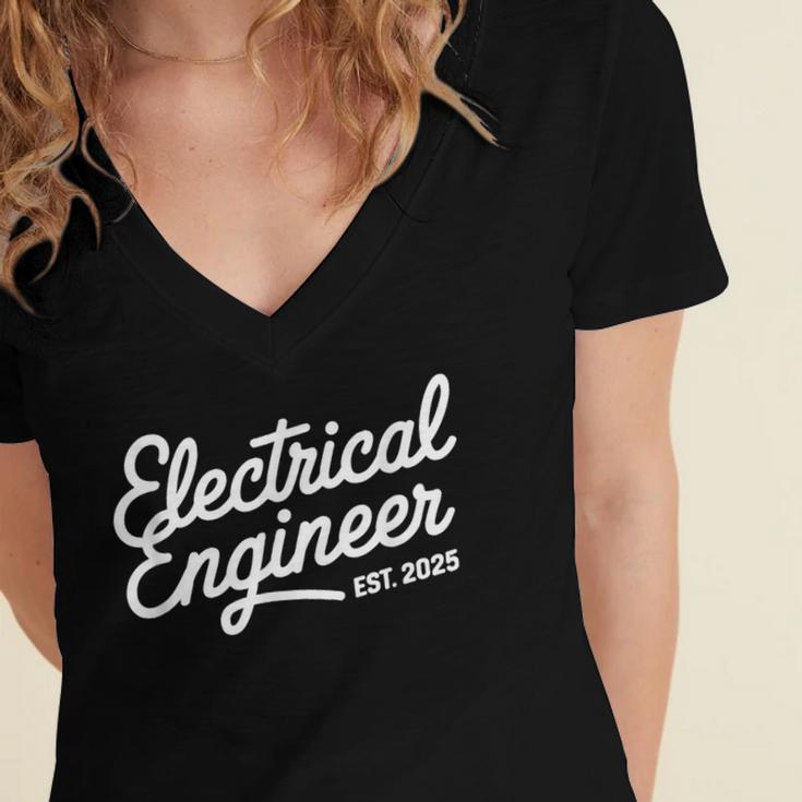 Electrical Engineer Graduation 2025 Engineering Graduate Women's Jersey Short Sleeve Deep V-Neck Tshirt