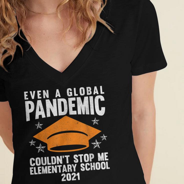 Elementary School 2021 Degree Graduation Graduate Women's Jersey Short Sleeve Deep V-Neck Tshirt