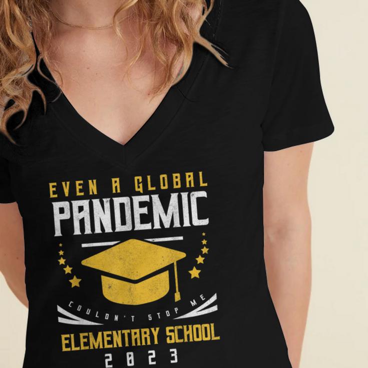 Elementary School 2023 Degree Graduation Graduate Women's Jersey Short Sleeve Deep V-Neck Tshirt