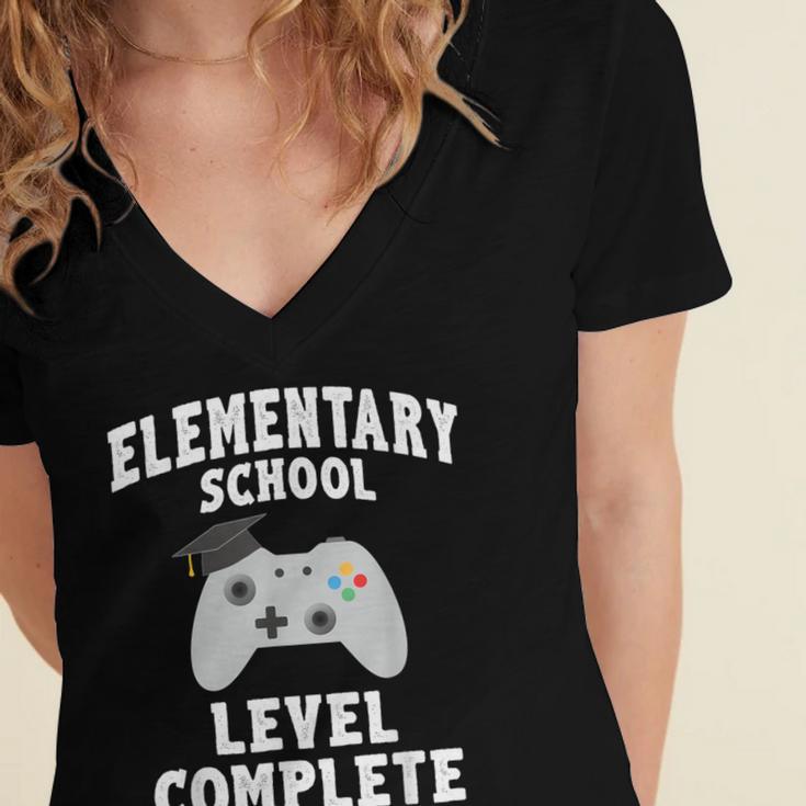 Elementary School Graduation Gamer Graduate Women's Jersey Short Sleeve Deep V-Neck Tshirt