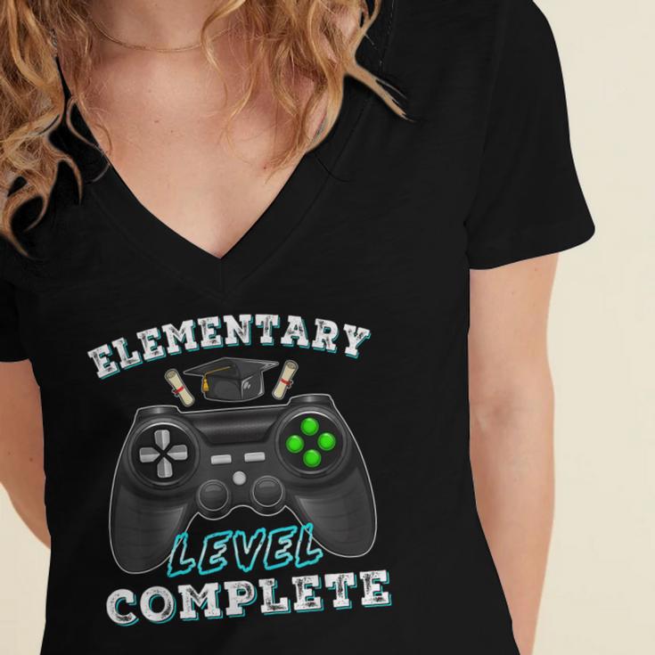 Elementary School Level Complete Gamer Graduation Women's Jersey Short Sleeve Deep V-Neck Tshirt