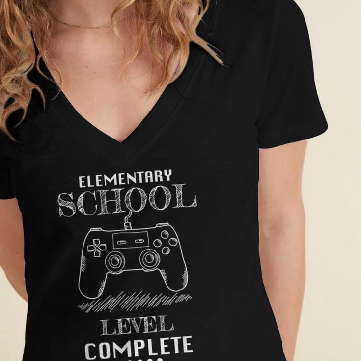 Elementary School Level Complete Shirt Graduation Gaming Women's Jersey Short Sleeve Deep V-Neck Tshirt